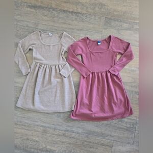Old Navy Kids' Ribbed Dresses in Pink and Beige